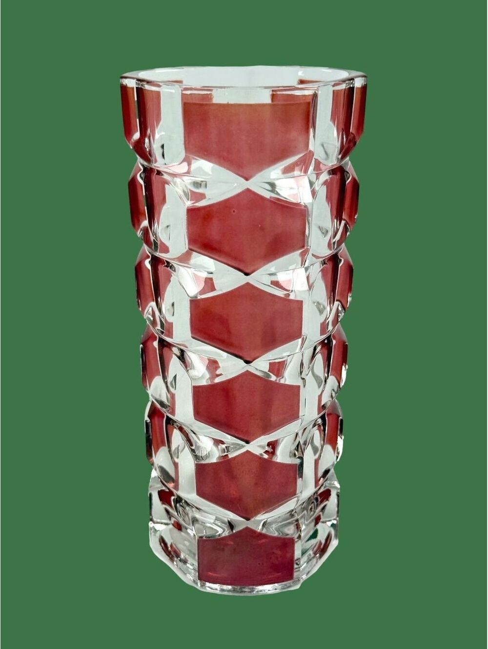 MCM Luminarc Windsor 6.5 in Vase JG Durand France Red Cranberry Pressed Glass